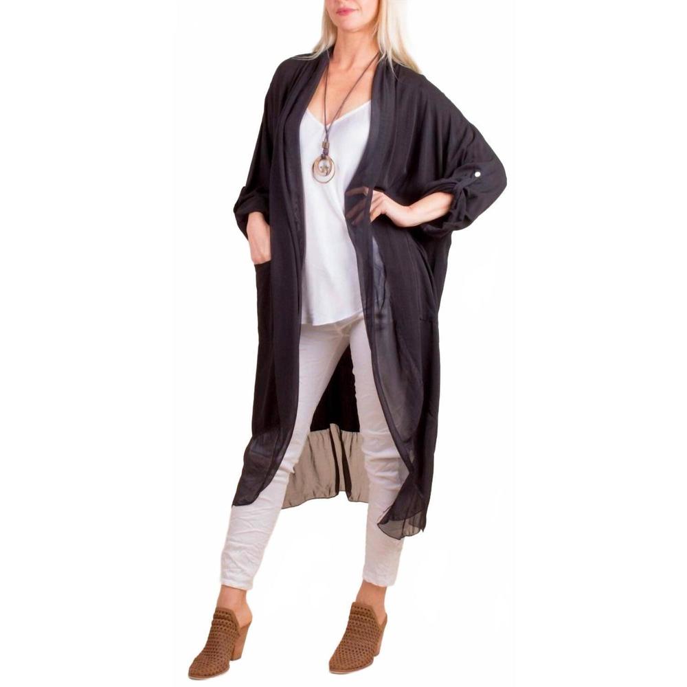 NEW GIGI MODA prato open front cardigan in black
